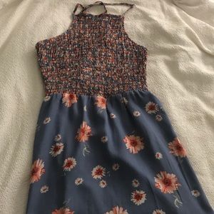 floral halter mini dress
